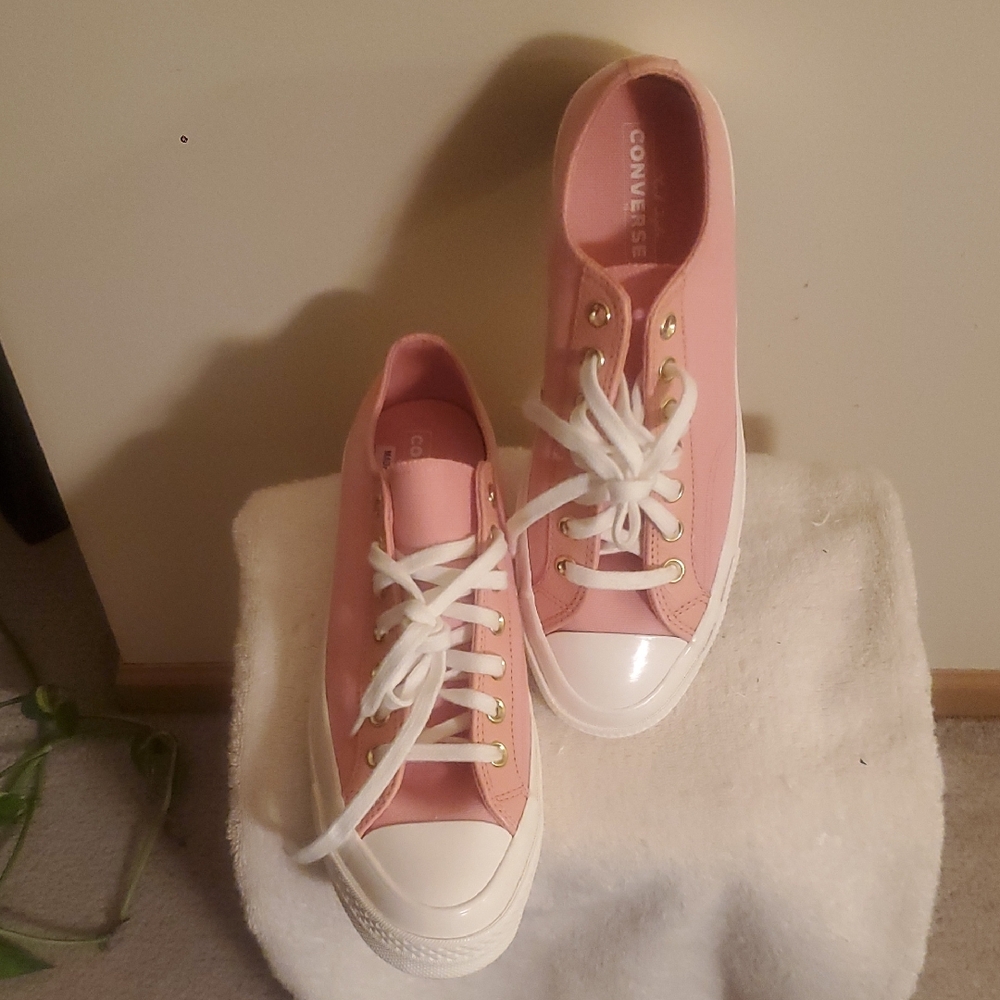 Converse Light Pink and White Sneakers